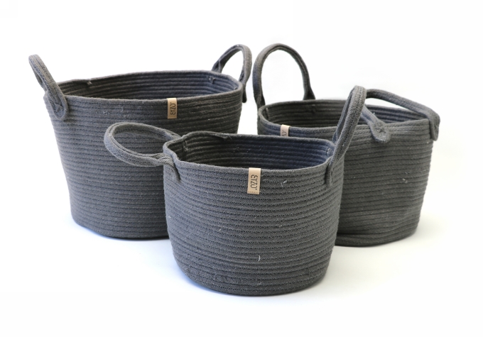 Cadeaumand Sizo Jute Storage Anthracite 36x30cm 6stuks