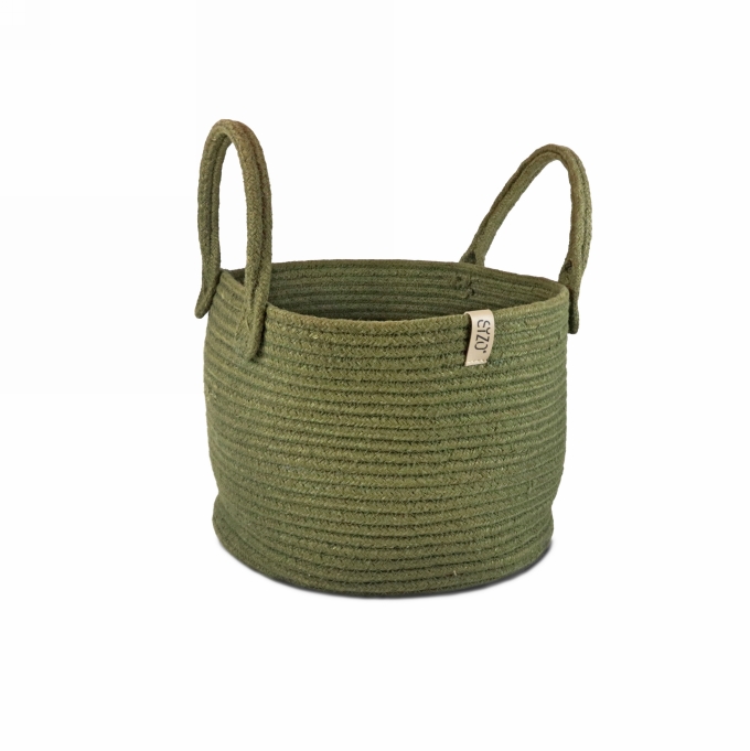 Cadeaumand Sizo Jute Storage Olive 28x23cm 8stuks