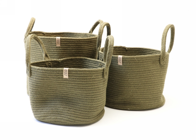 Cadeaumand Sizo Jute Storage Olive 32x26cm 8stuks