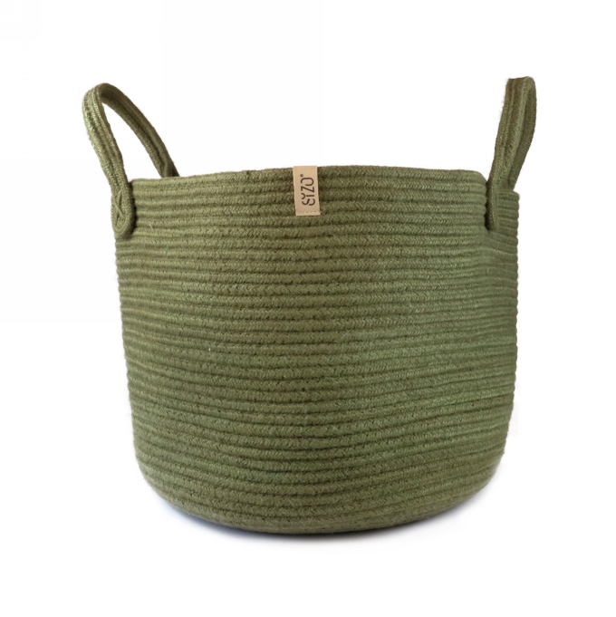 Cadeaumand Sizo Jute Storage Olive 36x30cm 6stuks