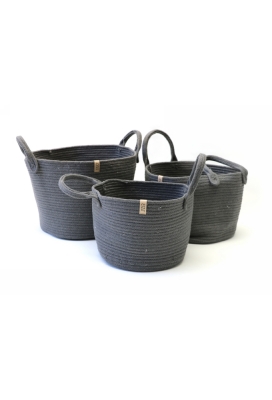 Cadeaumand Sizo Jute Storage Anthracite 28x23cm 8stuks