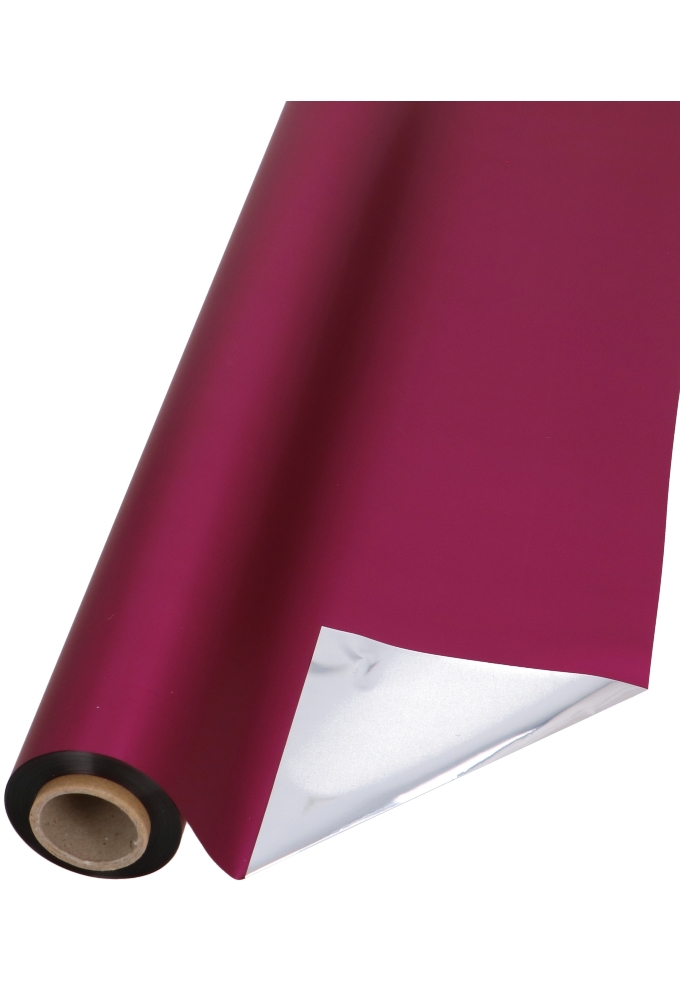 Cadeaufolie Metallic Bordeaux & Zilver 70cm x 50meter.