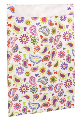 Kadozakjes Paisley patroon  Zijvouw 25x4x34cm 100 stuks