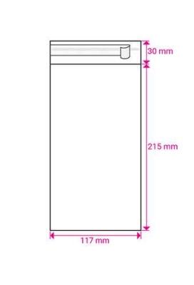 Cellofaan Zakjes Transparant Met Plakstrip 215x117mm 180stuks