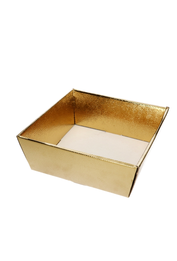 Geschenkdoos Korf Sesia Leer Look Goud 21x21x9cm 50stuks