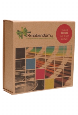 Luxe Magneetdozen New York FSC® Digitaal Bedruk. Kraft 15x15x5cm 25t