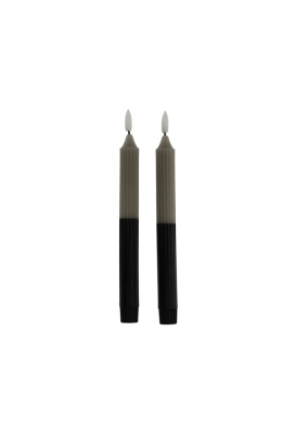 Jens Living Led Dinerkaars Ribbel Grijs Zwart set van 2st 2x2x24cm 1st Jens Living Led Dinerkaars Ribbel Grijs Zwart set van 2st 2x2x24cm 1st