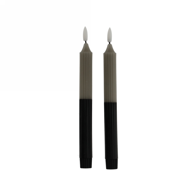 Jens Living Led Dinerkaars Ribbel Grijs Zwart set van 2st 2x2x24cm 1st