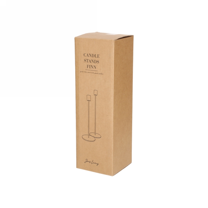 Jens Living Kandelaar Finn Zwart set van 2stuks 8x8x30cm 1stuks