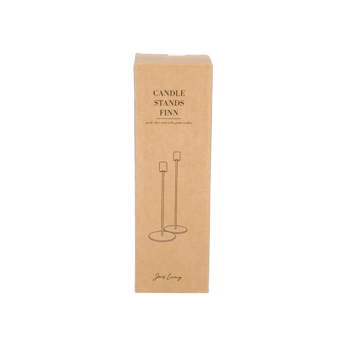 Jens Living Kandelaar Finn Zwart set van 2stuks 8x8x30cm 1stuks