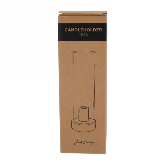 Jens Living Kandelaar Tess Grijs 9x9x28.5cm 1stuks Jens Living Kandelaar Tess Grijs 9x9x28.5cm 1stuks