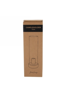 Jens Living Kandelaar Tess Grijs 9x9x28.5cm 1stuks Jens Living Kandelaar Tess Grijs 9x9x28.5cm 1stuks