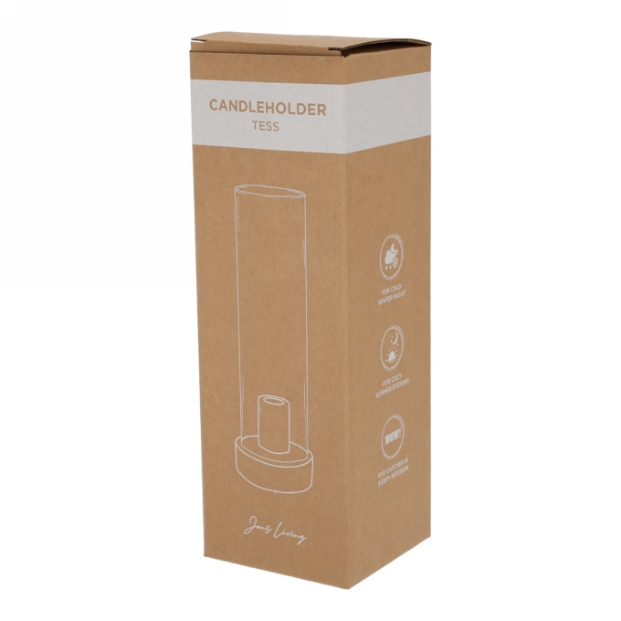 Jens Living Kandelaar Tess Groen 9x9x28.5cm 1stuks