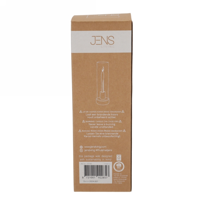 Jens Living Kandelaar Tess Groen 9x9x28.5cm 1stuks Jens Living Kandelaar Tess Groen 9x9x28.5cm 1stuks