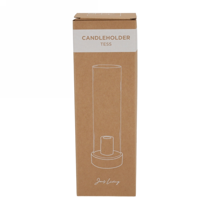 Jens Living Kandelaar Tess Wit 9x9x28.5cm 1stuks Jens Living Kandelaar Tess Wit 9x9x28.5cm 1stuks
