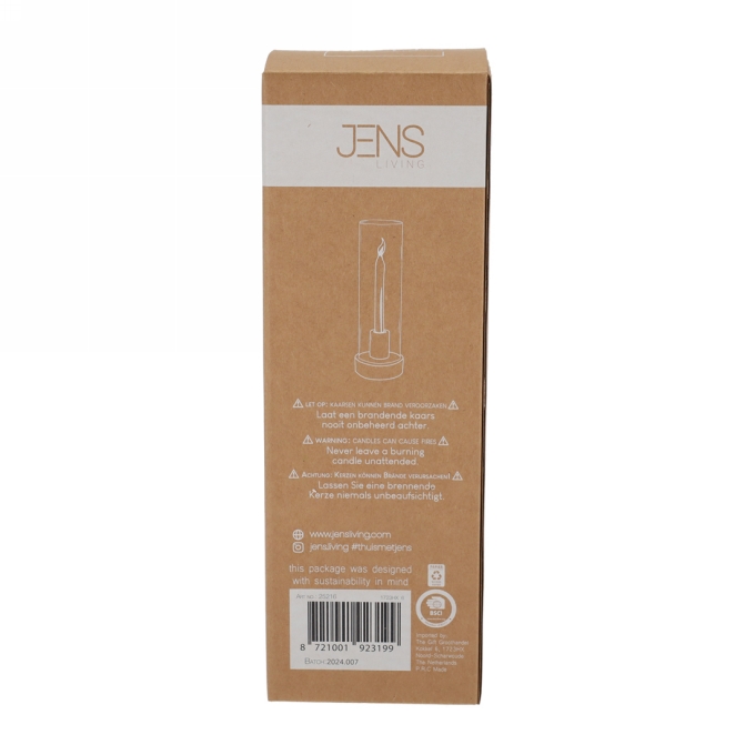 Jens Living Kandelaar Tess Wit 9x9x28.5cm 1stuks Jens Living Kandelaar Tess Wit 9x9x28.5cm 1stuks