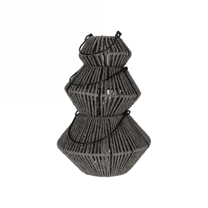 JENS Living Lantaarns Lex Grijs  & 3 1stuks