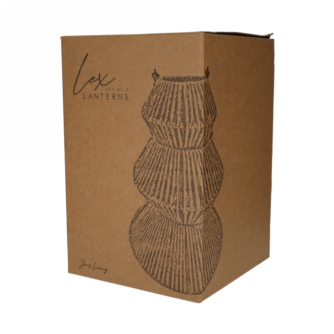 JENS Living Lantaarns Lex Grijs  & 3 1stuks