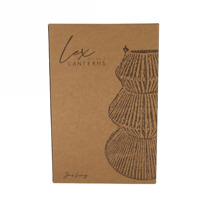 JENS Living Lantaarns Lex Grijs  & 3 1stuks