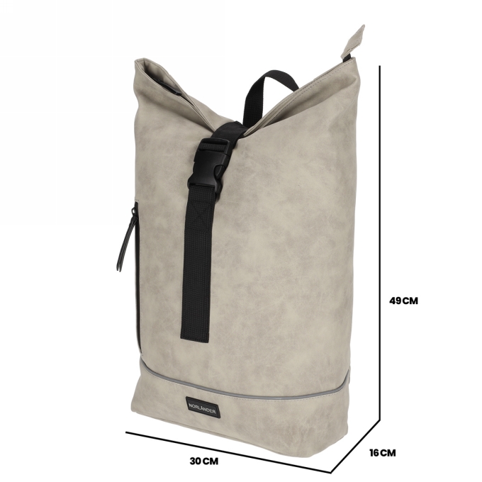 Norlander Nubuck Urban Rugtas Taupe 30x16x49cm 1stuks