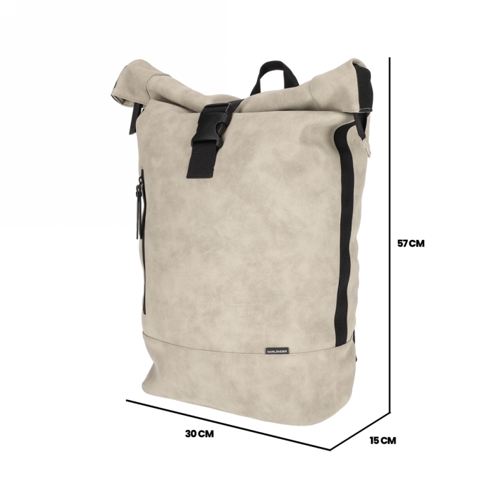 Norlander Nubuck Rol Rugtas Taupe 30x15x57cm 1stuks