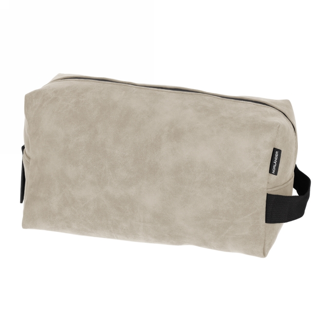 Norlander Nubuck Toilettas Taupe 28x14.5x15cm 1stuks