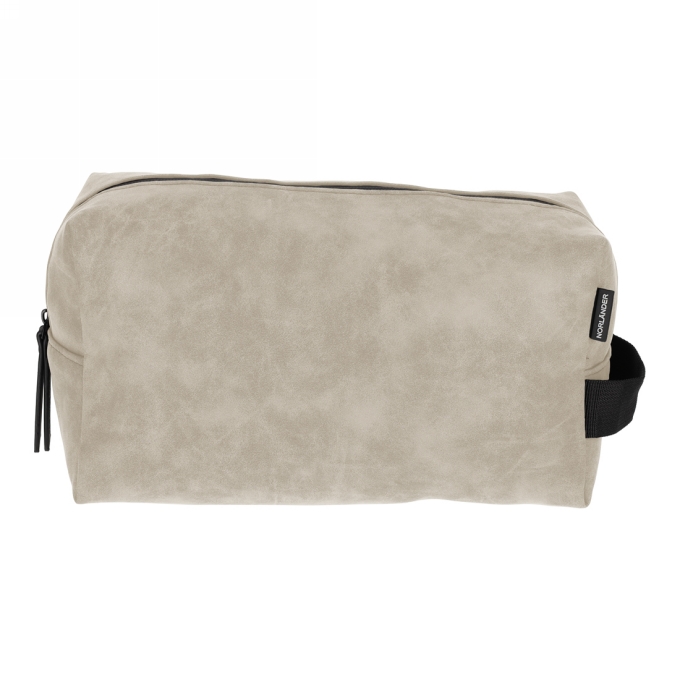 Norlander Nubuck Toilettas Taupe 28x14.5x15cm 1stuks Norlander Nubuck Toilettas Taupe 28x14.5x15cm 1stuks