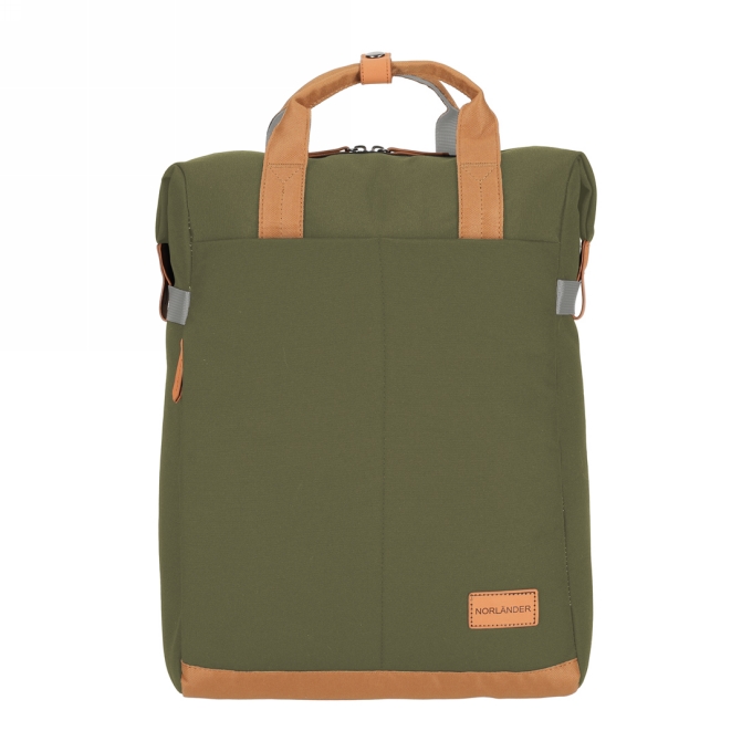 Norlander Shopper Rugtas Austin Groen 30x14x40cm 1stuks Norlander Shopper Rugtas Austin Groen 30x14x40cm 1stuks
