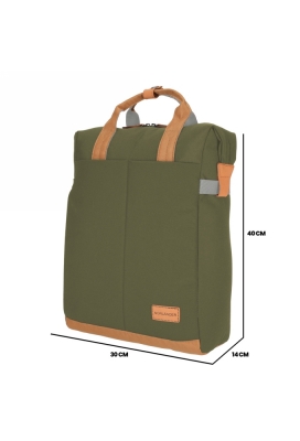 Norlander Shopper Rugtas Austin Groen 30x14x40cm 1stuks Norlander Shopper Rugtas Austin Groen 30x14x40cm 1stuks