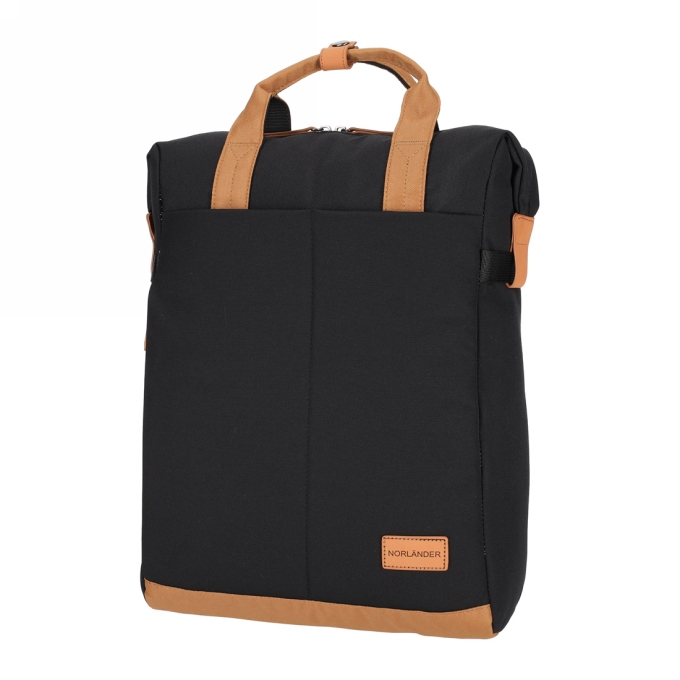 Norlander Shopper Rugtas Austin Zwart 30x14x40cm 1stuks