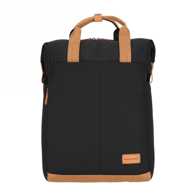 Norlander Shopper Rugtas Austin Zwart 30x14x40cm 1stuks Norlander Shopper Rugtas Austin Zwart 30x14x40cm 1stuks