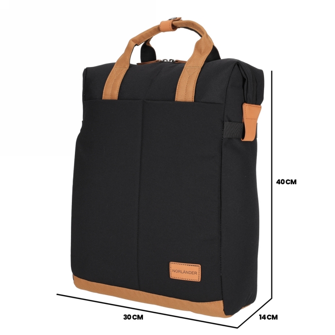 Norlander Shopper Rugtas Austin Zwart 30x14x40cm 1stuks