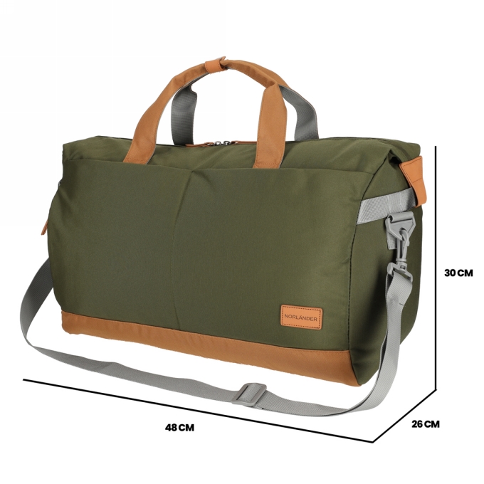 Norlander Weekendtas Austin Groen 48x26x30cm 1stuks Norlander Weekendtas Austin Groen 48x26x30cm 1stuks