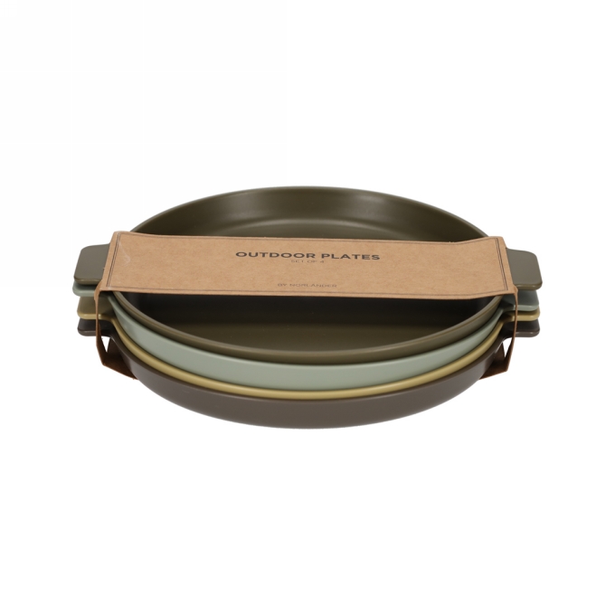 Norlander Outdoor Borden set van 4stuks 23x20x2.2cm 1stuks Norlander Outdoor Borden set van 4stuks 23x20x2.2cm 1stuks