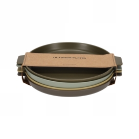 Norlander Outdoor Borden set van 4stuks 23x20x2.2cm 1stuks Norlander Outdoor Borden set van 4stuks 23x20x2.2cm 1stuks