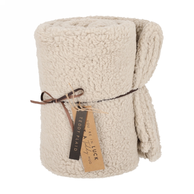 Jens Living Teddy Plaid Taupe 160x120x0.5cm 1stuks Jens Living Teddy Plaid Taupe 160x120x0.5cm 1stuks