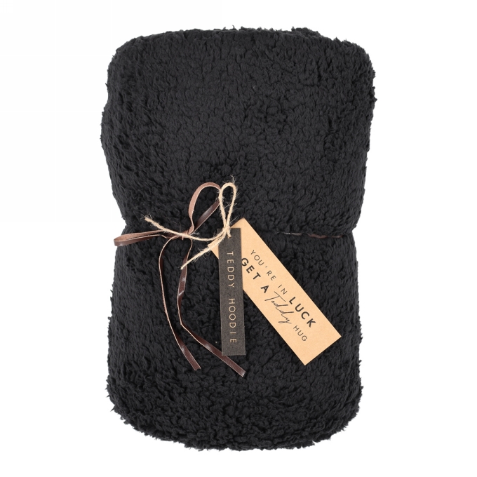 Jens Living Teddy Hoodie Zwart 110x110x130cm 1stuks Jens Living Teddy Hoodie Zwart 110x110x130cm 1stuks