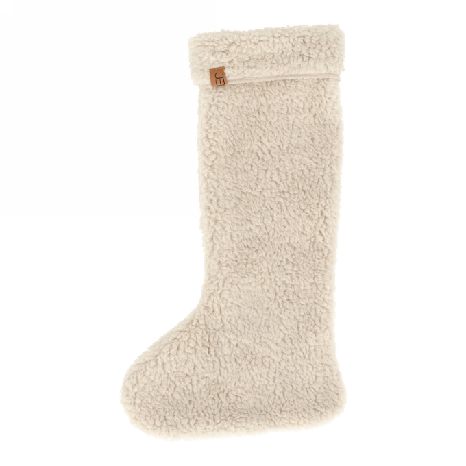 Jens Living Teddy Kerstsok Taupe 29x47x4cm 1stuks