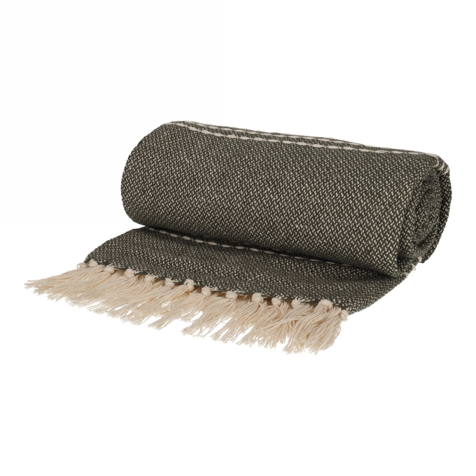 Jens Living Recycled Cotton Plaid Juul Groen 130x180x0.3cm 1stuks