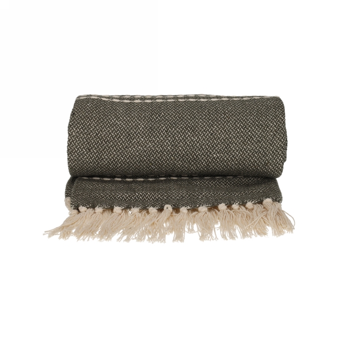 Jens Living Recycled Cotton Plaid Juul Groen 130x180x0.3cm 1stuks