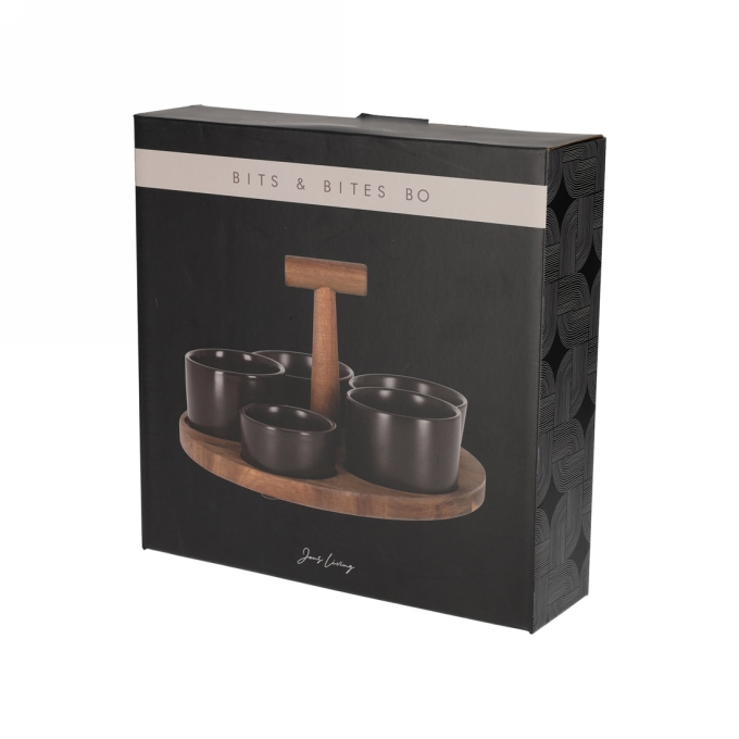 Jens Living Bits & Bites Bo Groot Zwart 22.5x22.5x12cm 1stuks Jens Living Bits & Bites Bo Groot Zwart 22.5x22.5x12cm 1stuks