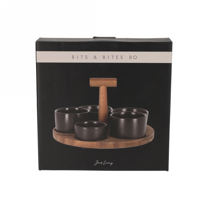 Jens Living Bits & Bites Bo Groot Zwart 22.5x22.5x12cm 1stuks