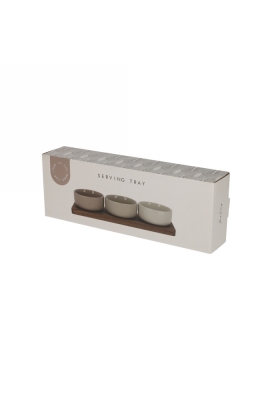 Jens Living Serveerplank Met Schaaltjes Beige 32x11x5.5cm 1stuks