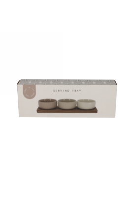 Jens Living Serveerplank Met Schaaltjes Beige 32x11x5.5cm 1stuks