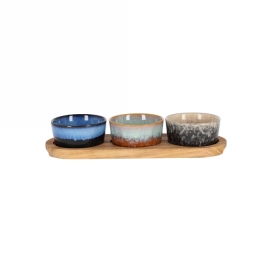 Jens Living Serveerplank Met Schaaltjes Reactief Glazuur 29x10x5cm 1st Jens Living Serveerplank Met Schaaltjes Reactief Glazuur 29x10x5cm 1st