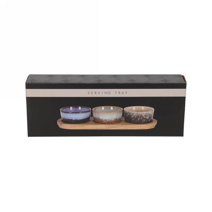 Jens Living Serveerplank Met Schaaltjes Reactief Glazuur 29x10x5cm 1st Jens Living Serveerplank Met Schaaltjes Reactief Glazuur 29x10x5cm 1st