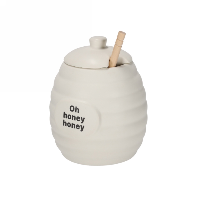 Jens Living Text Honing Pot 10x10x12.5cm 1stuks Jens Living Text Honing Pot 10x10x12.5cm 1stuks
