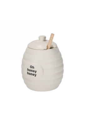 Jens Living Text Honing Pot 10x10x12.5cm 1stuks Jens Living Text Honing Pot 10x10x12.5cm 1stuks