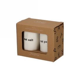 Jens Living Text Salt & Pepper Set 5x5x9cm 1stuks Jens Living Text Salt & Pepper Set 5x5x9cm 1stuks