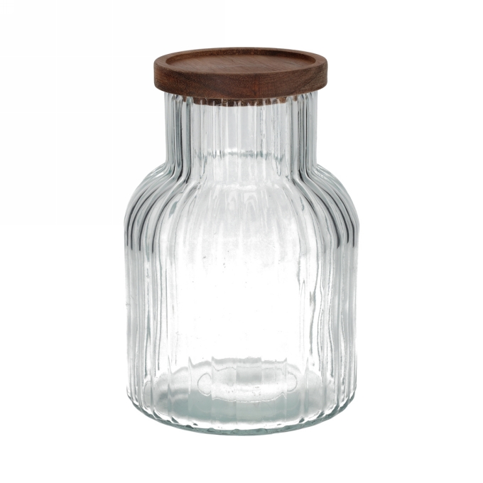 Jens Living Voorraadpot Ribbel Large 14x14x20.5cm 1stuks Jens Living Voorraadpot Ribbel Large 14x14x20.5cm 1stuks